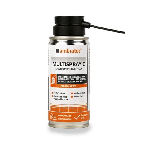 Ambratec Multispray C Wartungsspray mit hoher Kriechfähigkeit - löst festsitzende Teile, Schrauben und Bolzen, verdrängt Feuchtigkeit, eignet sich sehr gut als Schmiermittel und Verschleißschutz Ambratec Multispray C Wartungsspray mit hoher Kriechfähigkeit - löst festsitzende Teile, Schrauben und Bolzen, verdrängt Feuchtigkeit, eignet sich sehr gut als Schmiermittel und Verschleißschutz von Ambratec
