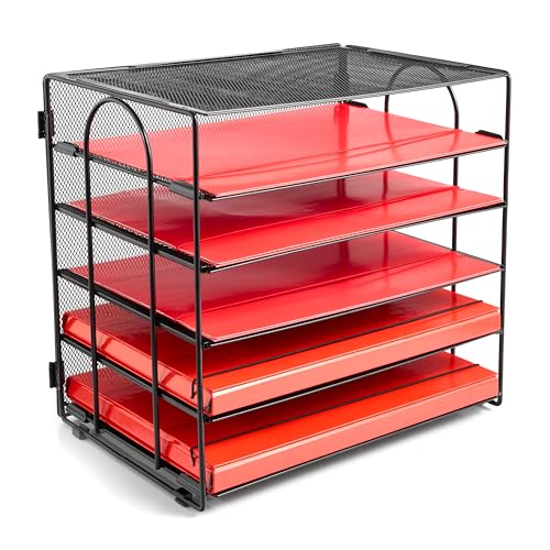 AMECO Briefablage Metall mit 5 Fächern - Dokumentenablage für Schreibtisch Organizer Büro - für A4-Blätter - Mesh Schreibtischablage - 34,2 x 24 x 31,5 cm Schwarz AMECO Briefablage Metall mit 5 Fächern - Dokumentenablage für Schreibtisch Organizer Büro - für A4-Blätter - Mesh Schreibtischablage - 34,2 x 24 x 31,5 cm Schwarz von Ameco