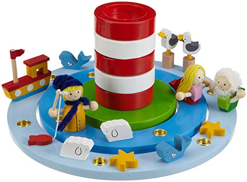 Ameisenkeks® Set mit Goki Geburtstagskranz Maritim + Kerzen 10er Set - wunderschöne Geburtstagsdeko von Ameisenkeks