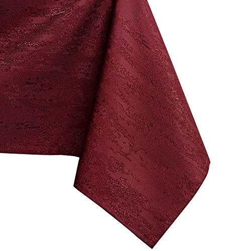 AmeliaHome 100x100 cm Tischdecke Tischtuch Tafeldecke Fleckschutz Lotuseffekt Abwaschbar Wasserabweisend Ornament Bordeaux Vesta von AmeliaHome