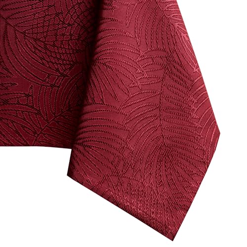 AmeliaHome 80x80 cm Tischdecke Tischtuch Tafeldecke Fleckschutz Lotuseffekt Abwaschbar Wasserabweisend Ornament Bordeaux Gaia von AmeliaHome