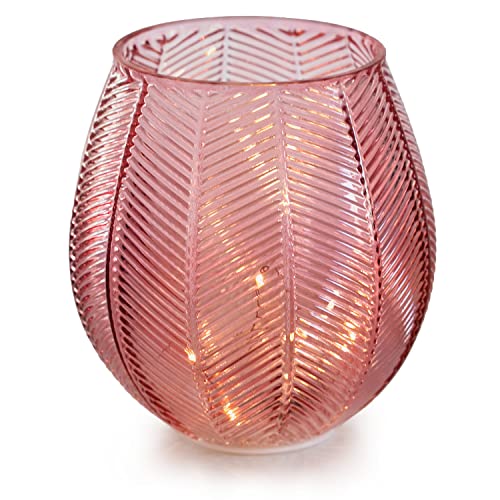 AmeliaHome LED Deko Glas Leuchten Stimmungsbeleuchtung aus Glas Murcia Rosa von AmeliaHome