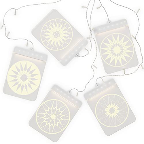 AmeliaHome LED Fensterdekoration Acrylanhänger Lichterkette 5er Set USB Lichterkettenvorhang Weihnachtsdeko rechteckig Mandala AmeliaHome LED Fensterdekoration Acrylanhänger Lichterkette 5er Set USB Lichterkettenvorhang Weihnachtsdeko rechteckig Mandala von AmeliaHome