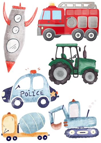 Bügelbild Set Fahrzeuge,Rakete,Feuerwehr,Polizei,Traktor,Bagger,Betonmischer-für Textilien,Aufbügler,aufbügeln,Kinder,Geburtstag,T-Shirt,Turnbeutel,Kostüm,DIY,Geschenk,Rucksack,Schultüte,Kita,Schule Bügelbild Set Fahrzeuge,Rakete,Feuerwehr,Polizei,Traktor,Bagger,Betonmischer-für Textilien,Aufbügler,aufbügeln,Kinder,Geburtstag,T-Shirt,Turnbeutel,Kostüm,DIY,Geschenk,Rucksack,Schultüte,Kita,Schule von Ameloua
