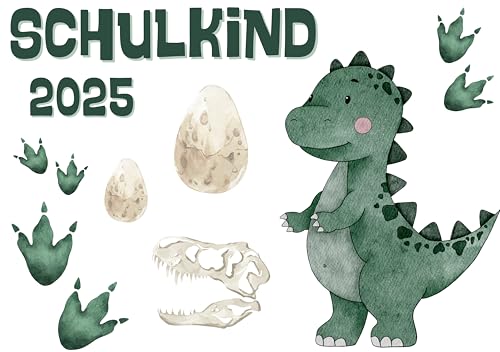Bügelbild Set für Textilien,Schulkind 2025,Dinosaurier,Dino,Fußspuren,Kinder,Jungen,Einschulung 2025,Schulstart,Schule,Aquarell Dino Bügelbild, Geschenk,DIY Bügelbild Set für Textilien,Schulkind 2025,Dinosaurier,Dino,Fußspuren,Kinder,Jungen,Einschulung 2025,Schulstart,Schule,Aquarell Dino Bügelbild, Geschenk,DIY von Ameloua