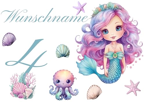 Personalisierbares Bügelbild Set für Textilien,Geburtstag,Wunschname,Wunschzahl,personalisiert,Kinder,Meerjungfrau,Mermaid,Oktopus,T-Shirts,DIY-Projekte,Geschenke,Deko,1,2,3,4,5,6,7,8,9,10... Personalisierbares Bügelbild Set für Textilien,Geburtstag,Wunschname,Wunschzahl,personalisiert,Kinder,Meerjungfrau,Mermaid,Oktopus,T-Shirts,DIY-Projekte,Geschenke,Deko,1,2,3,4,5,6,7,8,9,10... von Ameloua