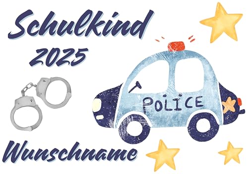 Personalisierbares Bügelbild Set für Textilien,Schulkind 2025,Wunschname,personalisiert,Kinder,Einschulung,Polizei, Polizeiauto,Schulstart,Schule,T-Shirts,Turnbeutel,Schultüten,Aufbügler,Geschenk Personalisierbares Bügelbild Set für Textilien,Schulkind 2025,Wunschname,personalisiert,Kinder,Einschulung,Polizei, Polizeiauto,Schulstart,Schule,T-Shirts,Turnbeutel,Schultüten,Aufbügler,Geschenk von Ameloua