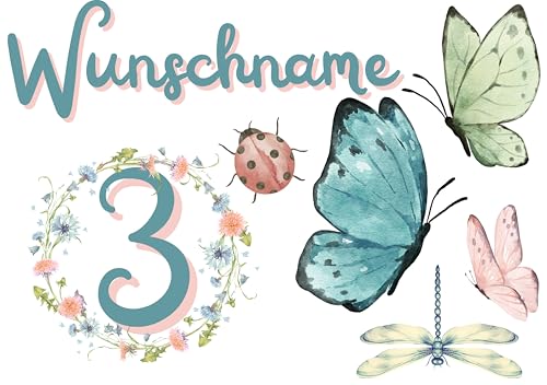 Personalisiertes Bügelbild Set für Textilien,Geburtstag,Wunschname,Wunschzahl,personalisiert,Kinder,Schmetterling,Blumen,Blumenkranz,Libelle,T-Shirts,DIY-Projekte,Geschenke,1,2,3,4,5,6,7,8,9,10... Personalisiertes Bügelbild Set für Textilien,Geburtstag,Wunschname,Wunschzahl,personalisiert,Kinder,Schmetterling,Blumen,Blumenkranz,Libelle,T-Shirts,DIY-Projekte,Geschenke,1,2,3,4,5,6,7,8,9,10... von Ameloua