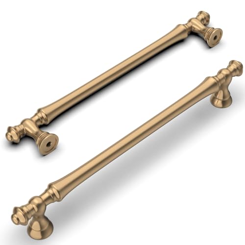 Amerdeco 10 Stück Möbelgriffe Champagner Gold, 160mm Lochabstand, Zinklegierung Schubladengriffe & Schrankgriffe für Küchenschränke & Kleiderschränke UK0017 von Amerdeco