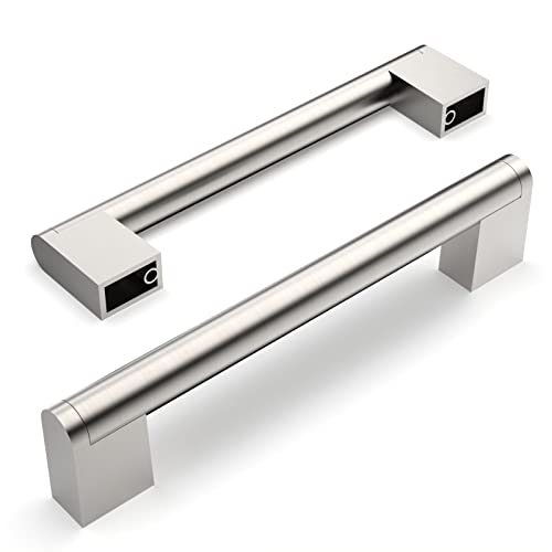 Amerdeco 5 Stück Möbelgriffe Edelstahl Gebürsteter Nickel 128mm Lochabstand Schrankgriffe für Küche, Schubladen & Kleiderschrank UK0038 von Amerdeco