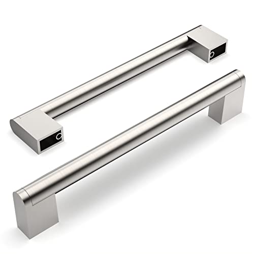 Amerdeco 5 Stück Möbelgriffe Edelstahl Gebürsteter Nickel 160mm Lochabstand Schrankgriffe für Küche, Schubladen & Kleiderschrank UK0038 von Amerdeco