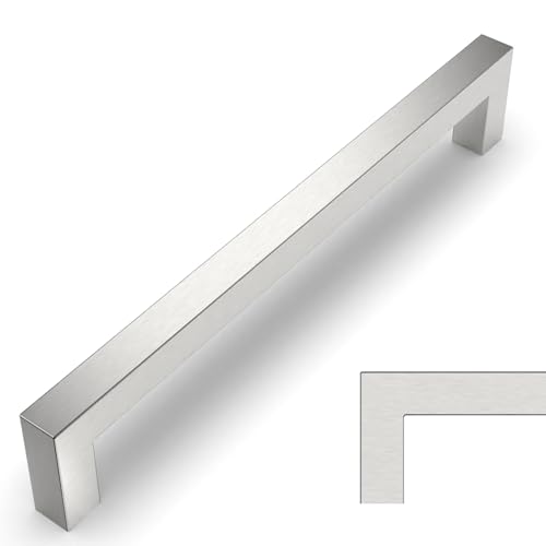Amerdeco 5 Stück Möbelgriffe Gebürsteter Nickel Edelstahl-192mm Bohrlochabstand – Schrankgriffe, Küchengriffe, Schubladengriffe für Küchenschränke & Kleiderschränk von Amerdeco