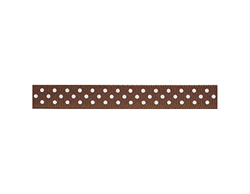 Dollar Ribbon Brown White Dots 0,95 cm x 1,22 m von American Crafts