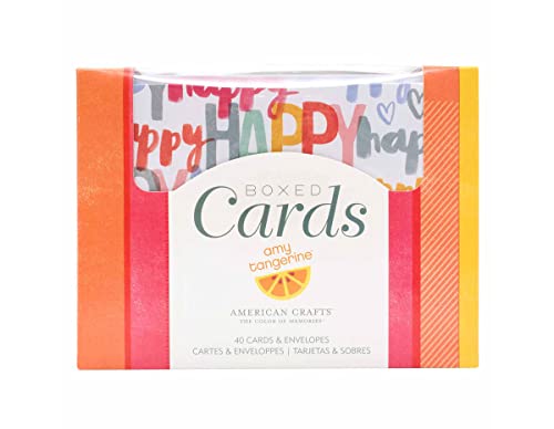 American Crafts 347053 Karten/ENVS A2, 40 Stück, Amy Tan Oh Happy Life von American Crafts