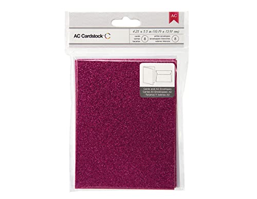 American Crafts Glitter Cards and A7 Envelopes for Scrapbooking, 4.25 by 5.5-Inch, Taffy von American Crafts