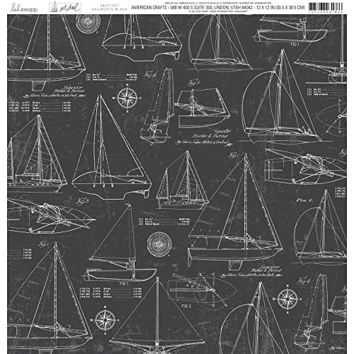 American Crafts Heidi Swapp Set Sail Double-Sided Cardstock 12"X12"-Sailboats Back American Crafts Heidi Swapp Set Sail Double-Sided Cardstock 12"X12"-Sailboats Back von American Crafts