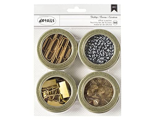 American Crafts Vorteilspackung magnetische Bürodosen, 6,4 cm, 4er-Pack, Sortiment Nr. 2, 166 Stück, Sonstige, mehrfarbig, 16.2 x 20.39 x 2.66 cm von American Crafts