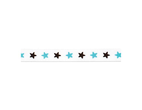 Dollar Ribbon Brown and Blue Stars 0,95 cm x 1,22 m von American Crafts