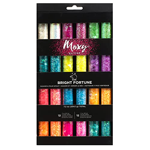 Moxy Chunky & Confetti Glitter .3oz 24/Pkg-Bright Fortune -34007177 von American Crafts