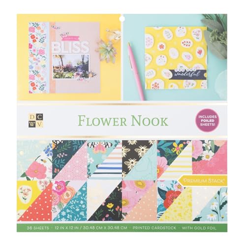 Stack Flower Nook Paper Pad 12 x 12 (36 Blatt) | Scrapbook Papier von American Crafts