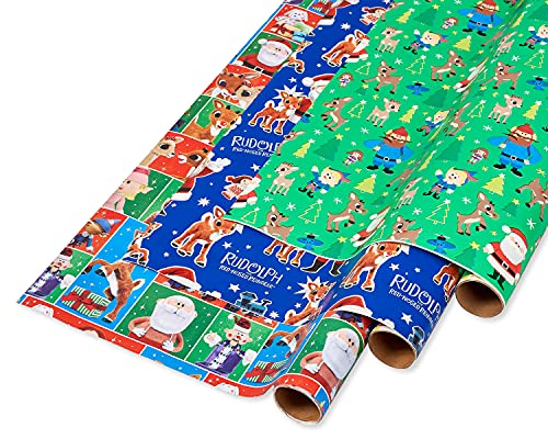 American Greetings Geschenkpapier Weihnachtsbündel, Rudolph Designs (3 Rollen, 105 m²) von American Greetings