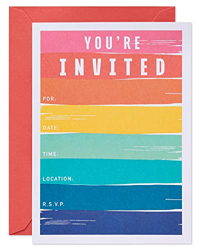 American Greetings Party-Einladungen für alle Anlässe, mit Umschlägen, Regenbogen-Pinselstriche, 25 Stück von American Greetings