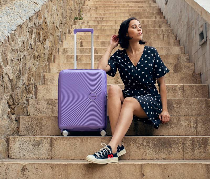 American Tourister Hartschalen-Koffer »Soundbox« Spinner 55/20 TSA EXP - lila von American Tourister