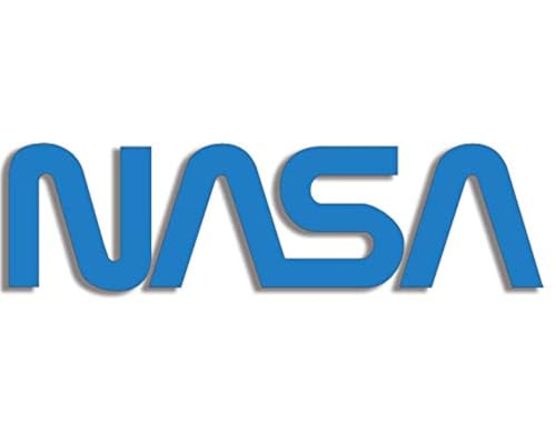 Großer blauer NASA-Wurm-Schriftzug Aufkleber (Lettering Only Decal Space Exploration Vinyl Big Nerd Geek (7,6 x 27,9 cm) von American Vinyl