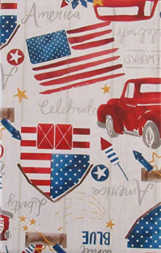 Tischdecke, Vinyl, Flanellrückseite, Motiv Patriotic Country Celebration 52" x 70" Oblong multi Tischdecke, Vinyl, Flanellrückseite, Motiv Patriotic Country Celebration 52" x 70" Oblong multi von American