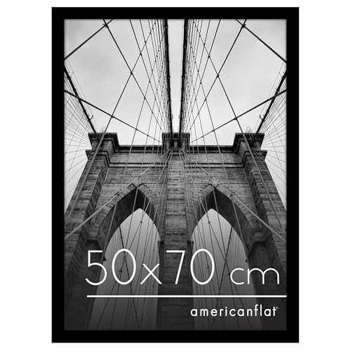 Americanflat 50x70 cm Bilderrahmen aus MDF-Holz mit Widerstandsfähiges Acryl - 70x50 cm Fotorahmen mit integrierter Aufhängung - für vertikale oder horizontale Wandmontage - Schwarz Americanflat 50x70 cm Bilderrahmen aus MDF-Holz mit Widerstandsfähiges Acryl - 70x50 cm Fotorahmen mit integrierter Aufhängung - für vertikale oder horizontale Wandmontage - Schwarz von Americanflat