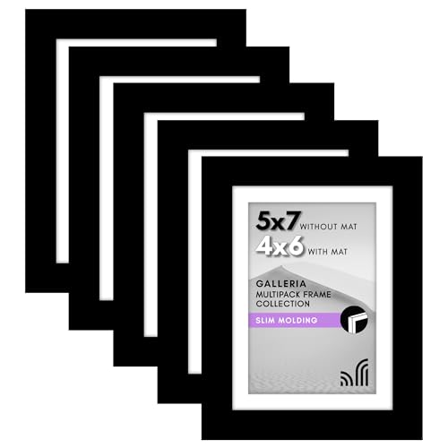 Americanflat Bilderrahmen-Set, 12,7 x 17,8 cm, Schwarz, 12,7 x 17,8 cm, Galerie-Wandrahmen-Set mit mitgelieferten Aufhängevorrichtungen und Staffelei – horizontale oder vertikale Präsentation, von Americanflat