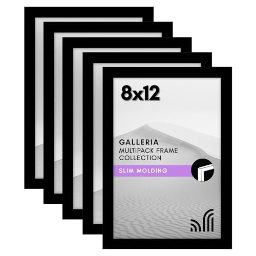 Americanflat Bilderrahmen-Set, 20,3 x 30,5 cm, Schwarz, Bilderrahmen Collage, Wanddekoration mit Plexiglas-Abdeckung, Aufhängung und Staffelei, Galerie-Wandrahmen-Set für Wand oder Tisch von Americanflat