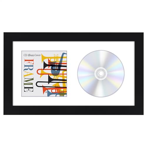 Americanflat CD-Rahmen-Vitrine, 16,5 x 30,5 cm, Albumcover-Kunst- und CD-Display-Rahmen mit Holzformung, bruchfestem Glas und Staffelei für Wand- und Tisch-Display, Schwarz Americanflat CD-Rahmen-Vitrine, 16,5 x 30,5 cm, Albumcover-Kunst- und CD-Display-Rahmen mit Holzformung, bruchfestem Glas und Staffelei für Wand- und Tisch-Display, Schwarz von Americanflat