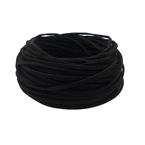 Lederschnur, 21 m Lederband Faux Wildleder Schnur Geflochtene Fäden zum Geschenken Verpacken DIY Basteln Schmuckherstellung Halskette Armband Perlen (Schwarz) von Amerisky