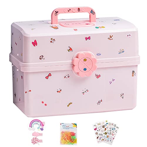 Amesor Aufbewahrungsbox Für Haarschmuck Kinder - Mädchen Schmuckschatulle | Schmuckschatulle Kinder Mädchen | Kopf-Seil-Haarnadel-Bastel-Organizer, Tragbare Box, Schmuckkästchen Für Haarbänder, Clips von Amesor