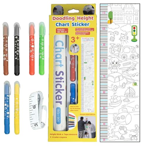 Amesor Höhenmessgerät für die Wand,Bemalbares Höhenmaß - Kinderzimmer Spielzimmer Wandsticker von Amesor