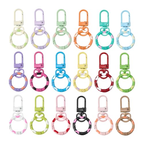 Amesor Karabiner Verschlüsse,Basteln Schlüsselanhänger | 18 Stück Süßfarbene Schlüsselringe Mit Sprungring Für Anhänger Armband Rucksack Handtasche Amesor Karabiner Verschlüsse,Basteln Schlüsselanhänger | 18 Stück Süßfarbene Schlüsselringe Mit Sprungring Für Anhänger Armband Rucksack Handtasche von Amesor