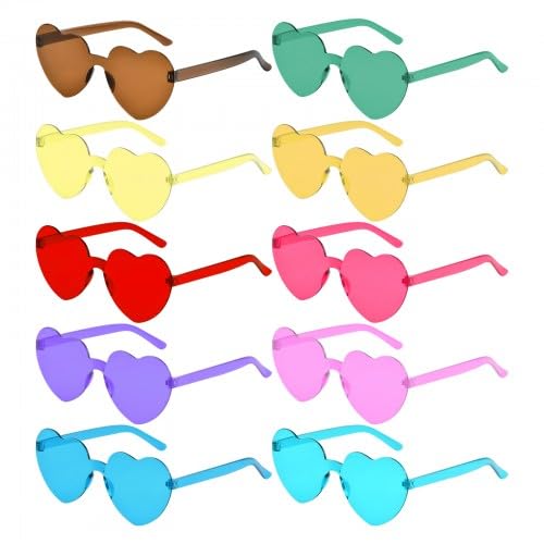 Amexo 10 Stück Randlose Herz Brille Hippie Herzförmige Brille Transparente Candy Color Sonnenbrille in Herzform Vintage Herzform Brille Rahmenlos Brillen Lustig für Feiertage, Partys, Bühnenauftritte Amexo 10 Stück Randlose Herz Brille Hippie Herzförmige Brille Transparente Candy Color Sonnenbrille in Herzform Vintage Herzform Brille Rahmenlos Brillen Lustig für Feiertage, Partys, Bühnenauftritte von Amexo