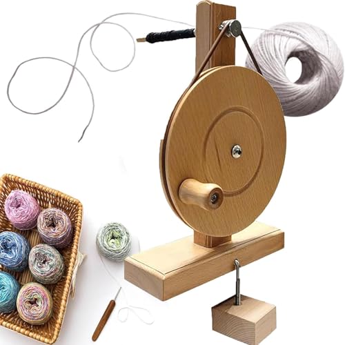 Amhuui Holzspinnrad Für Den Heimgebrauch, Handgefertigter Tischwollwickler, Spindelinnendurchmesser 5–7 Mm, Gleichmäßige Drehung, Zum Spinnen Von Woll- Und Baumwollgarn von Amhuui