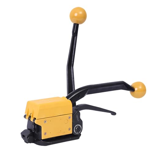 Amhuui Stahlband-Umreifungsgerät, manuelle Umreifungsmaschine für Nahtlose Stahlbänder, 1/2 Zoll bis 3/4 Zoll (13 mm - 19 mm), Spanner, Crimper und Cutter 3-in-1, für Edelstahlband von Amhuui