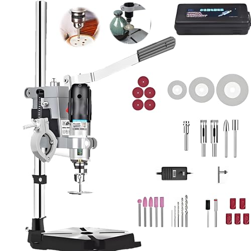 Elektrische Glasflaschenschneidemaschine, Glasflaschenschneider mit 36PCS Werkzeugen, 72W 8000RPM Keramische Blumentopf Lochstanzmaschine, zum Bohren Schleifen Polieren Schneiden Weinflaschen/Glas von Amhuui