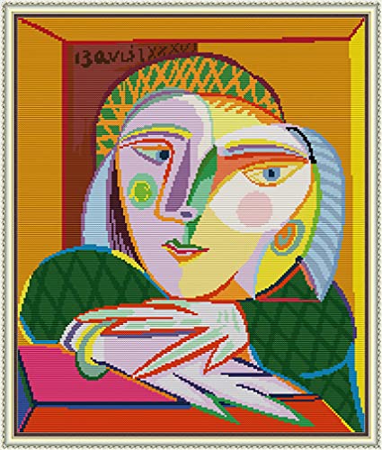 Amiiba Kreuzstich-Set, Pablo Picasso Frau am Fenster, DIY, 11 Karat, 50,8 x 59,9 cm (Picasso) von Amiiba