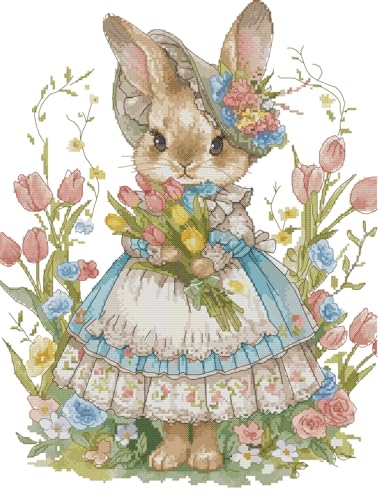 Amiiba Kreuzstich Set Vorgedruckt für Erwachsene Anfänger, Hase 14ct Stickset Stickpackungen Amiiba Kreuzstich Set Vorgedruckt für Erwachsene Anfänger, Hase 14ct Stickset Stickpackungen von Amiiba