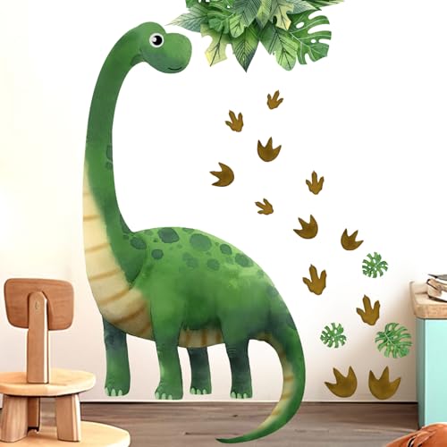 Amimagen Große Dinosaurier Wandaufkleber - Aquarell Dino Fußabdruck Wandaufkleber - Kinderzimmer Kinder Baby Jungen Zimmer Kindertagesstätte Spielzimmer Klassenzimmer Wanddekoration von Amimagen