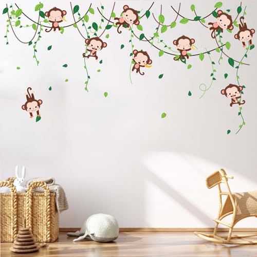 Amimagen Wandtattoo Affen Kletterbaum Wandaufkleber – Dschungeltiere Weinblätter Wandsticker – Babyzimmer Kinder Mädchen Jungen Kindertagesstätte Spielzimmer Klassenzimmer Wanddeko Amimagen Wandtattoo Affen Kletterbaum Wandaufkleber – Dschungeltiere Weinblätter Wandsticker – Babyzimmer Kinder Mädchen Jungen Kindertagesstätte Spielzimmer Klassenzimmer Wanddeko von Amimagen