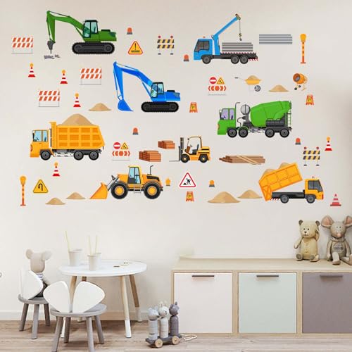 Amimagen Wandtattoo Baufahrzeuge Wandaufkleber – LKWs Bagger und Traktoren Wandsticker – Kinderzimmer Jungenzimmer Spielzimmer Kindertagesstätte Wanddeko Amimagen Wandtattoo Baufahrzeuge Wandaufkleber – LKWs Bagger und Traktoren Wandsticker – Kinderzimmer Jungenzimmer Spielzimmer Kindertagesstätte Wanddeko von Amimagen