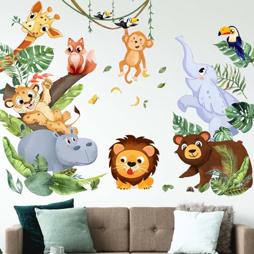 Amimagen Wandtattoo Dschungel Tier Babys Wandaufkleber – Safari Affe Elefant Tiger Giraffe Wandsticker – Kinderzimmer Mädchen Jungen Zimmer Kindertagesstätte Spielzimmer Klassenzimmer Wanddeko Amimagen Wandtattoo Dschungel Tier Babys Wandaufkleber – Safari Affe Elefant Tiger Giraffe Wandsticker – Kinderzimmer Mädchen Jungen Zimmer Kindertagesstätte Spielzimmer Klassenzimmer Wanddeko von Amimagen