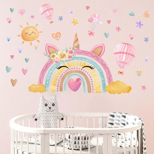 Amimagen Wandtattoos Aquarell Große Regenbogen Wandaufkleber - Einhorn Regenbogen Herzen Sonnenballon Wandsticker - Mädchen Baby Kindergarten Kinderzimmer Tagespflege Spielraum Klassenzimmer Wanddekor Amimagen Wandtattoos Aquarell Große Regenbogen Wandaufkleber - Einhorn Regenbogen Herzen Sonnenballon Wandsticker - Mädchen Baby Kindergarten Kinderzimmer Tagespflege Spielraum Klassenzimmer Wanddekor von Amimagen