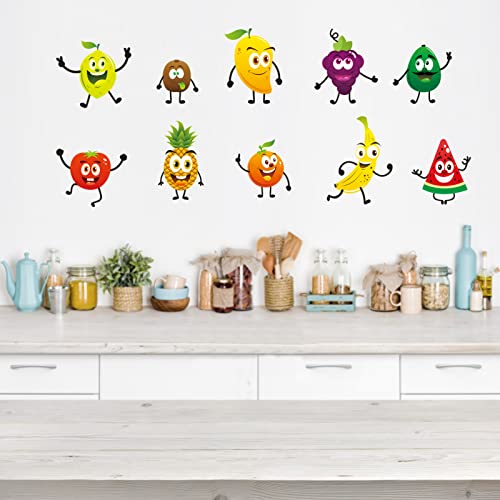 Amimagen Wandtattoos Küche Obst Wandaufkleber - Cartoon Wandsticker - Küche Schrank Kühlschrank Esszimmer Schrank Restaurant Home Wand Dekor von Amimagen
