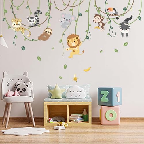 Amimagen Wandtattoos Tiere Klettern Bäume Wandaufkleber - Löwe Affe Faultier Koala Wandsticker - Baby Kindergarten Kinderzimmer Tagespflege Spielzimmer Klassenzimmer Wanddekor Amimagen Wandtattoos Tiere Klettern Bäume Wandaufkleber - Löwe Affe Faultier Koala Wandsticker - Baby Kindergarten Kinderzimmer Tagespflege Spielzimmer Klassenzimmer Wanddekor von Amimagen